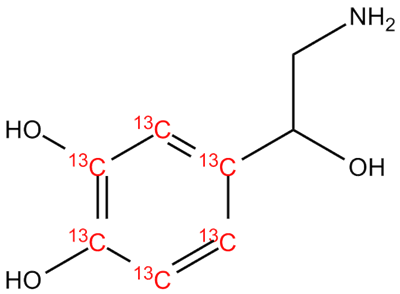 Show details of Norepinephrine, racemic mixture 13C6